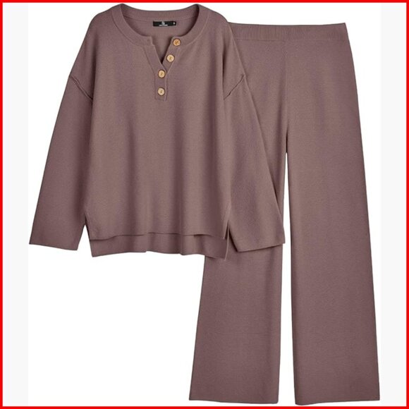 Oversized Knit Lounge Set Slouchy Matching Cozy Two Piece